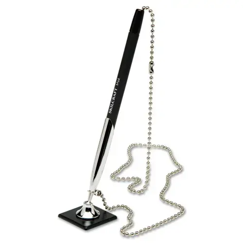 RUBBERIZED CHAIN PEN SKILCRAFT MEDIUM POINT - BLACK INK